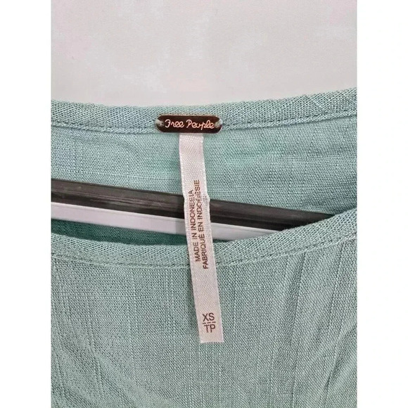 Free People Tunic Dress Top Size XS Mint Cold Shoulder Asymmetrical Hem Boho - Picture 10 of 13